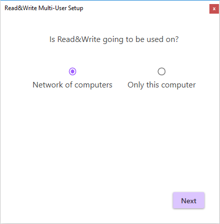 Network of computers option
